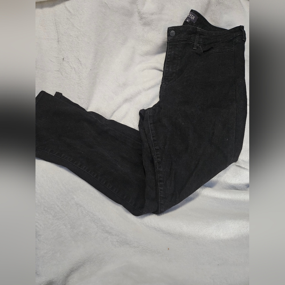 Black Denim NYDJ Marilyn Straight Jeans